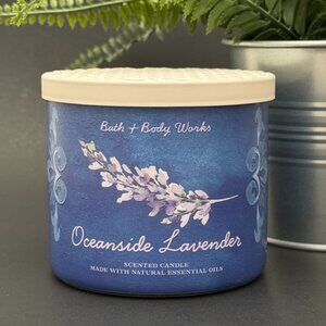 BBW Oceanside Lavender Bath & Body Works 3 Wick Candle